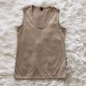 J Crew gold lurex tank top